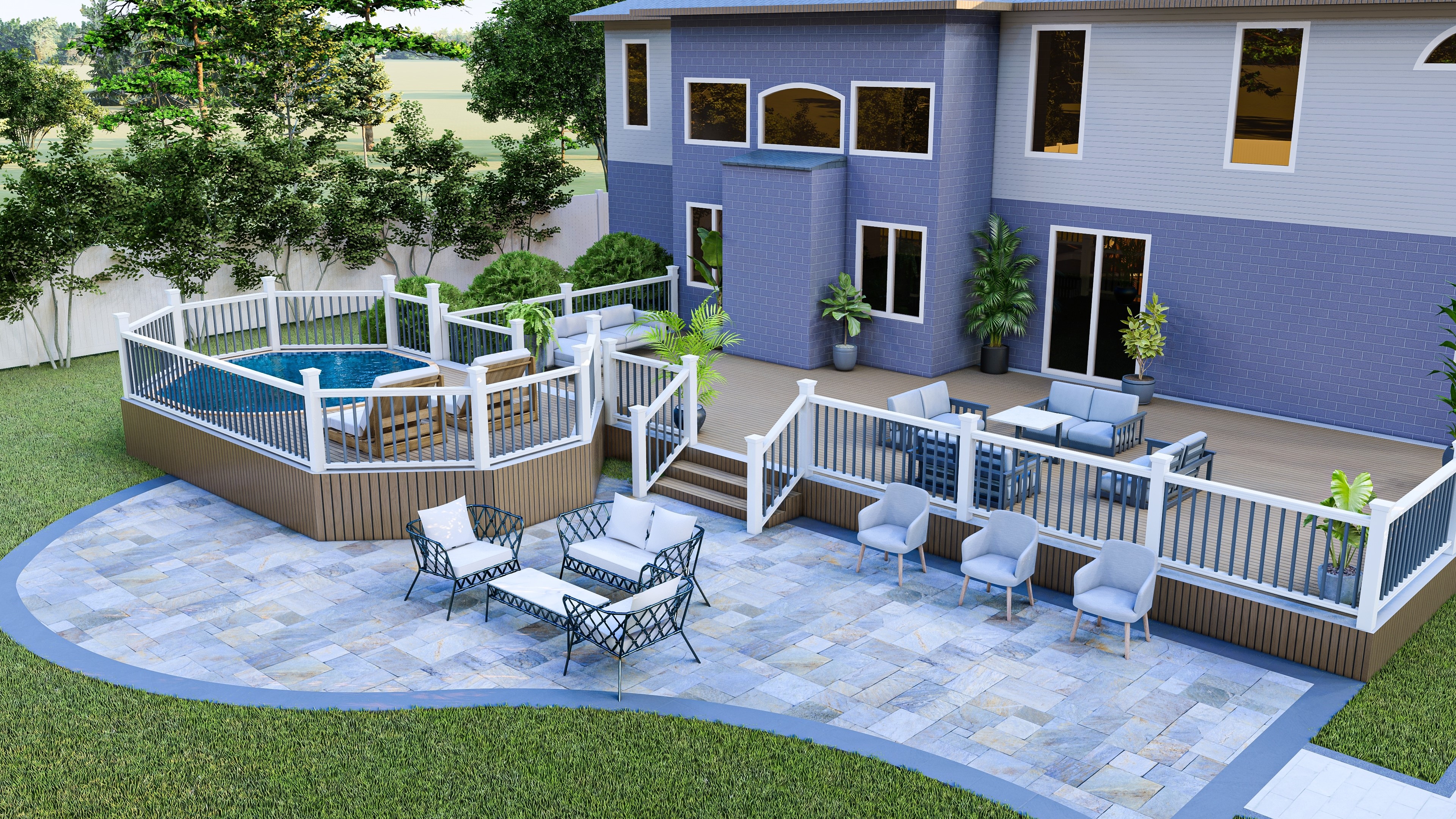 Concrete patio installation in Raleigh